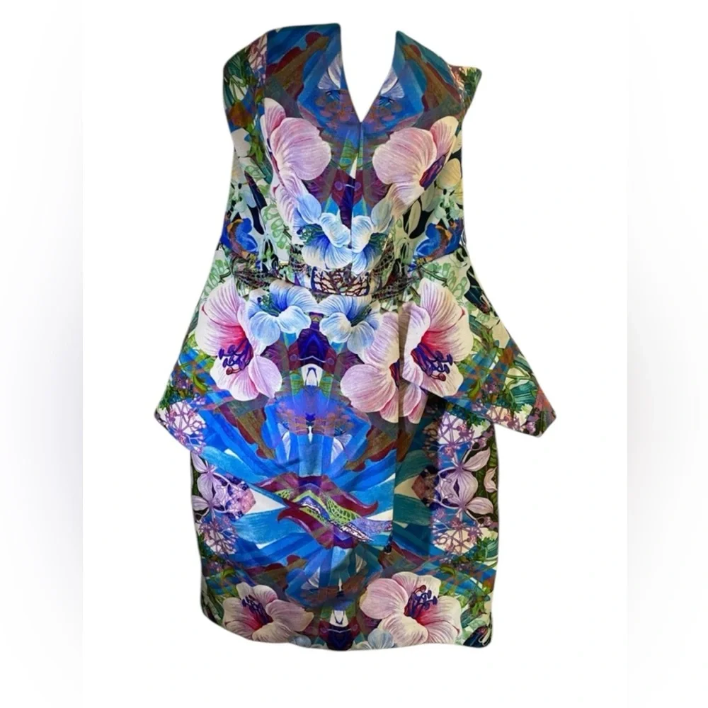 Anthropologie‎ Finders Keeper Vivace Floral peplum Strapless Dress. Cocktail 2